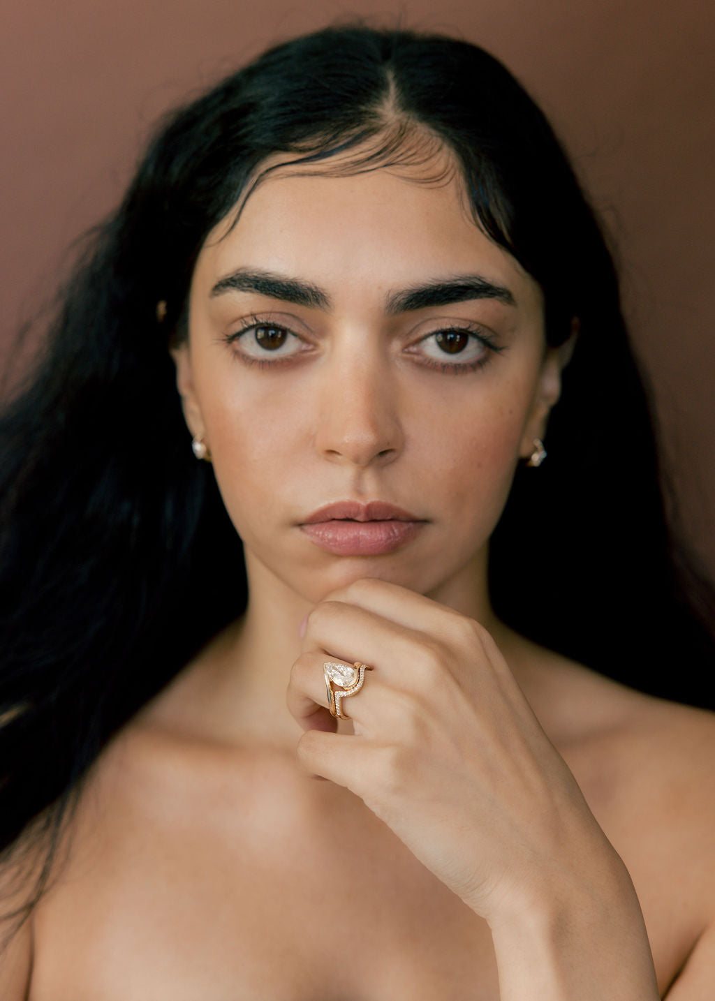 2.5 CT Pear Cut Solitaire Moissanite Ring With Minimal Pave Band