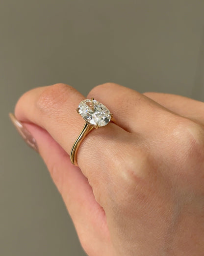 Marquise Shaped Three Stone Lab Grown Diamond Engagement Ring