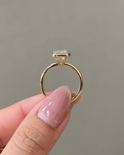 Marquise Shaped Three Stone Lab Grown Diamond Engagement Ring