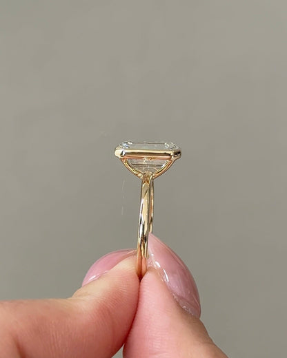 Marquise Shaped Three Stone Lab Grown Diamond Engagement Ring