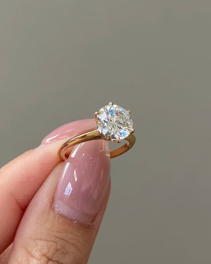 Marquise Shaped Three Stone Lab Grown Diamond Engagement Ring