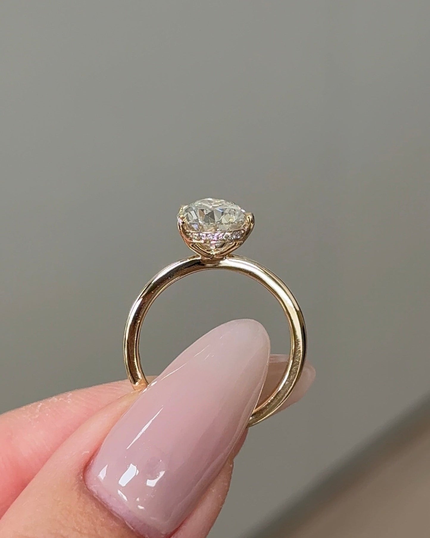 Marquise Shaped Three Stone Lab Grown Diamond Engagement Ring