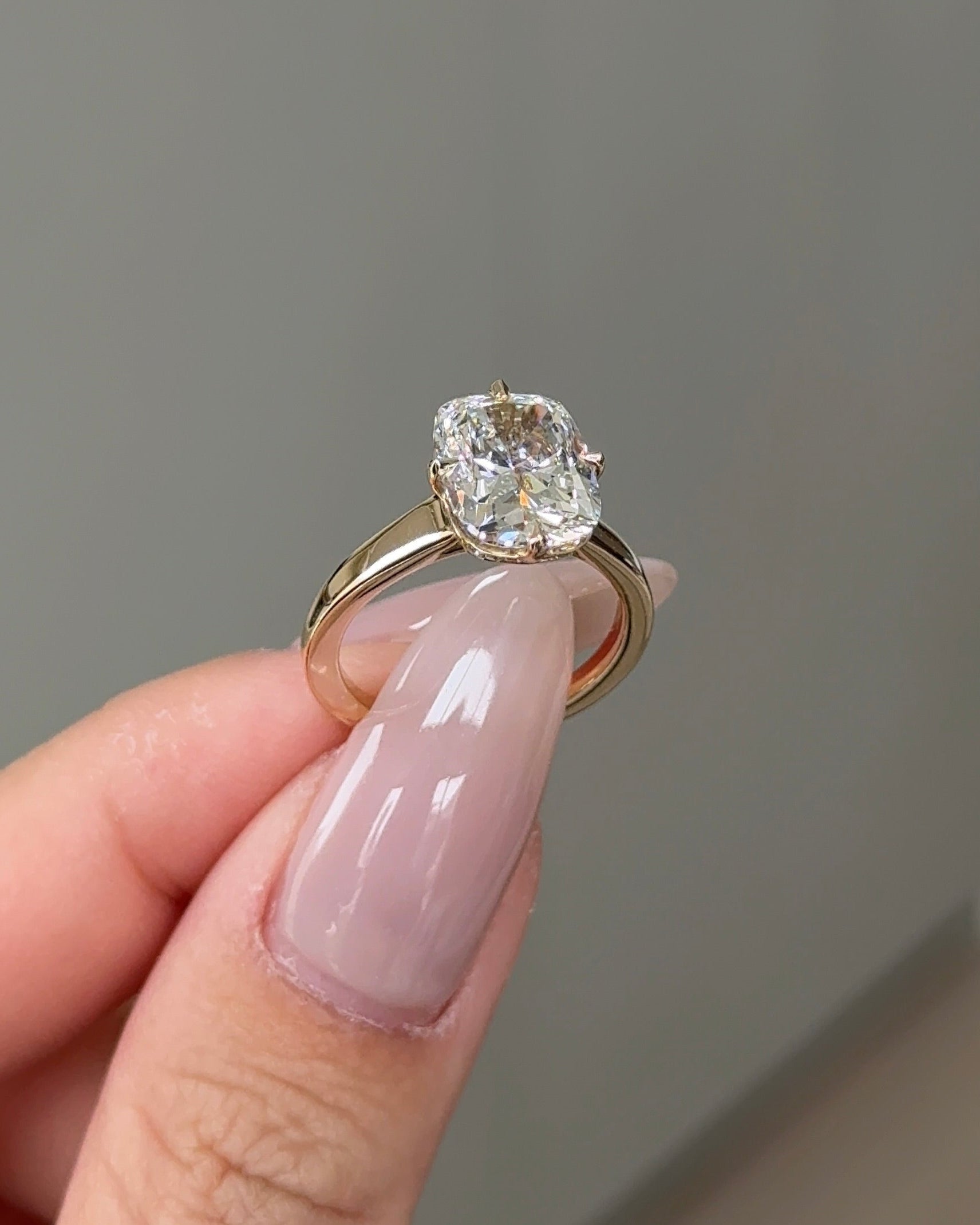Marquise Shaped Three Stone Lab Grown Diamond Engagement Ring