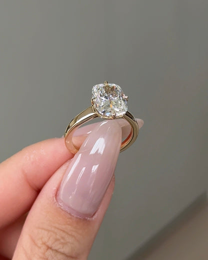 Marquise Shaped Three Stone Lab Grown Diamond Engagement Ring