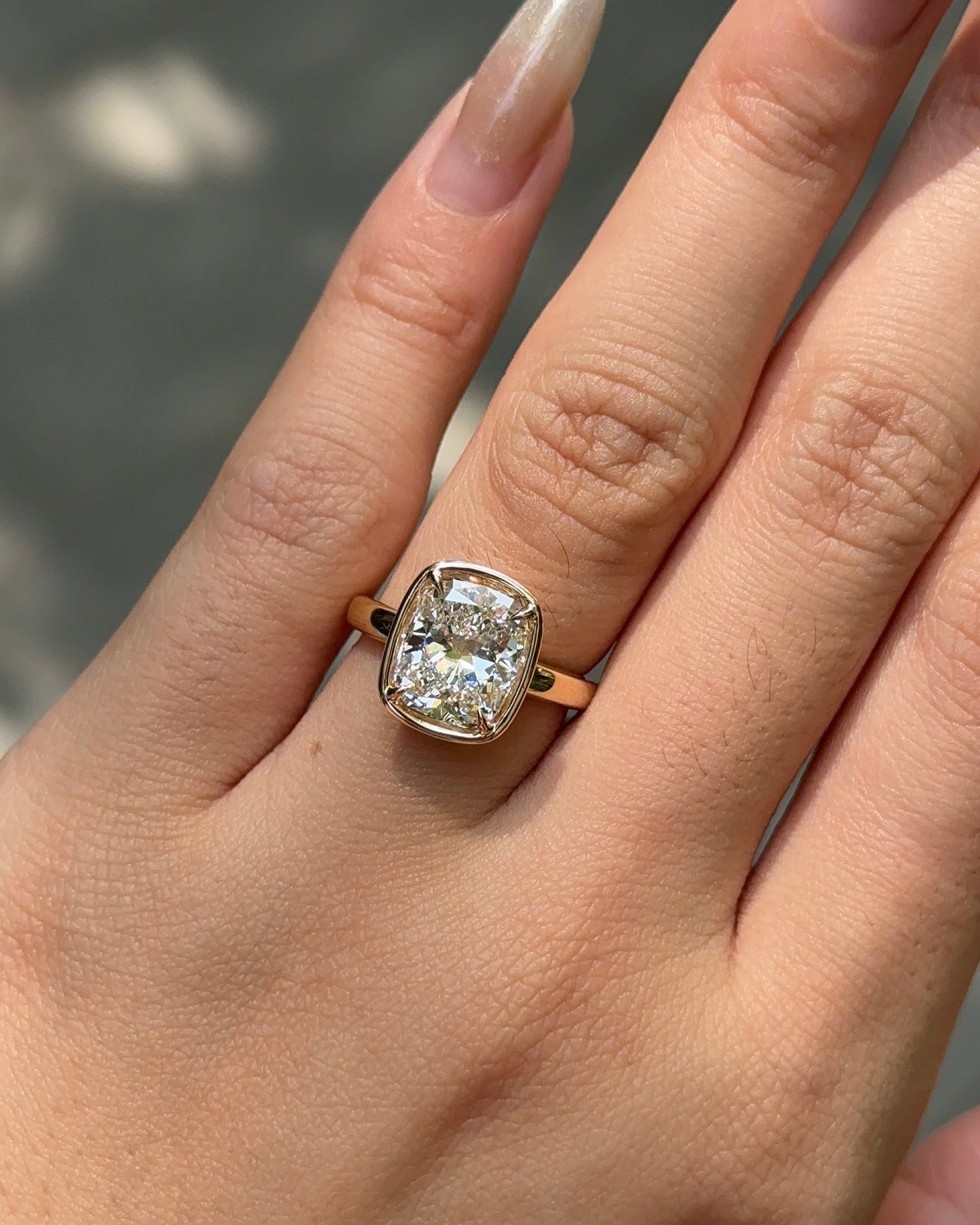 Marquise Shaped Three Stone Lab Grown Diamond Engagement Ring