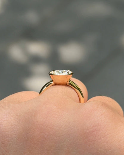 Marquise Shaped Three Stone Lab Grown Diamond Engagement Ring