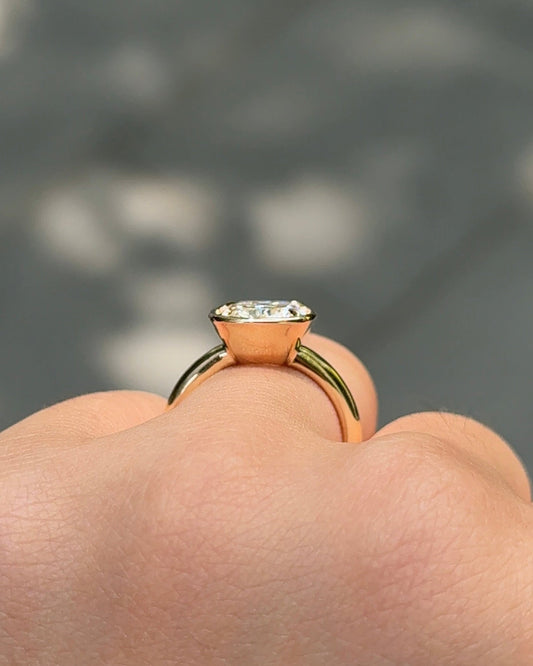 Marquise Shaped Three Stone Lab Grown Diamond Engagement Ring