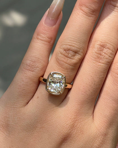Marquise Shaped Three Stone Lab Grown Diamond Engagement Ring