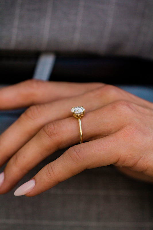 2.9 Carats Emerald Pave Styled Moissanite Engagement Ring