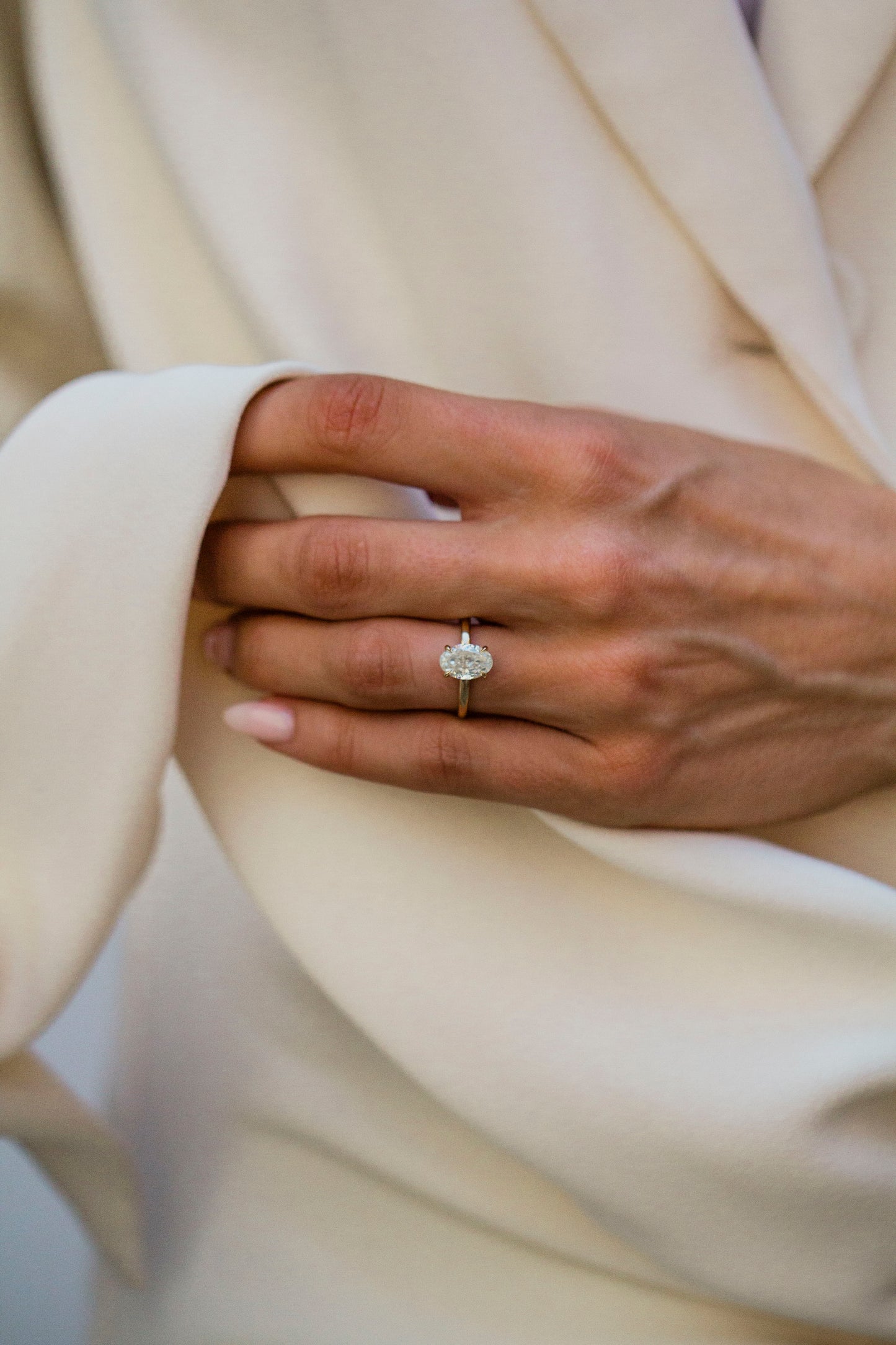 2.9 Carats Emerald Pave Styled Moissanite Engagement Ring