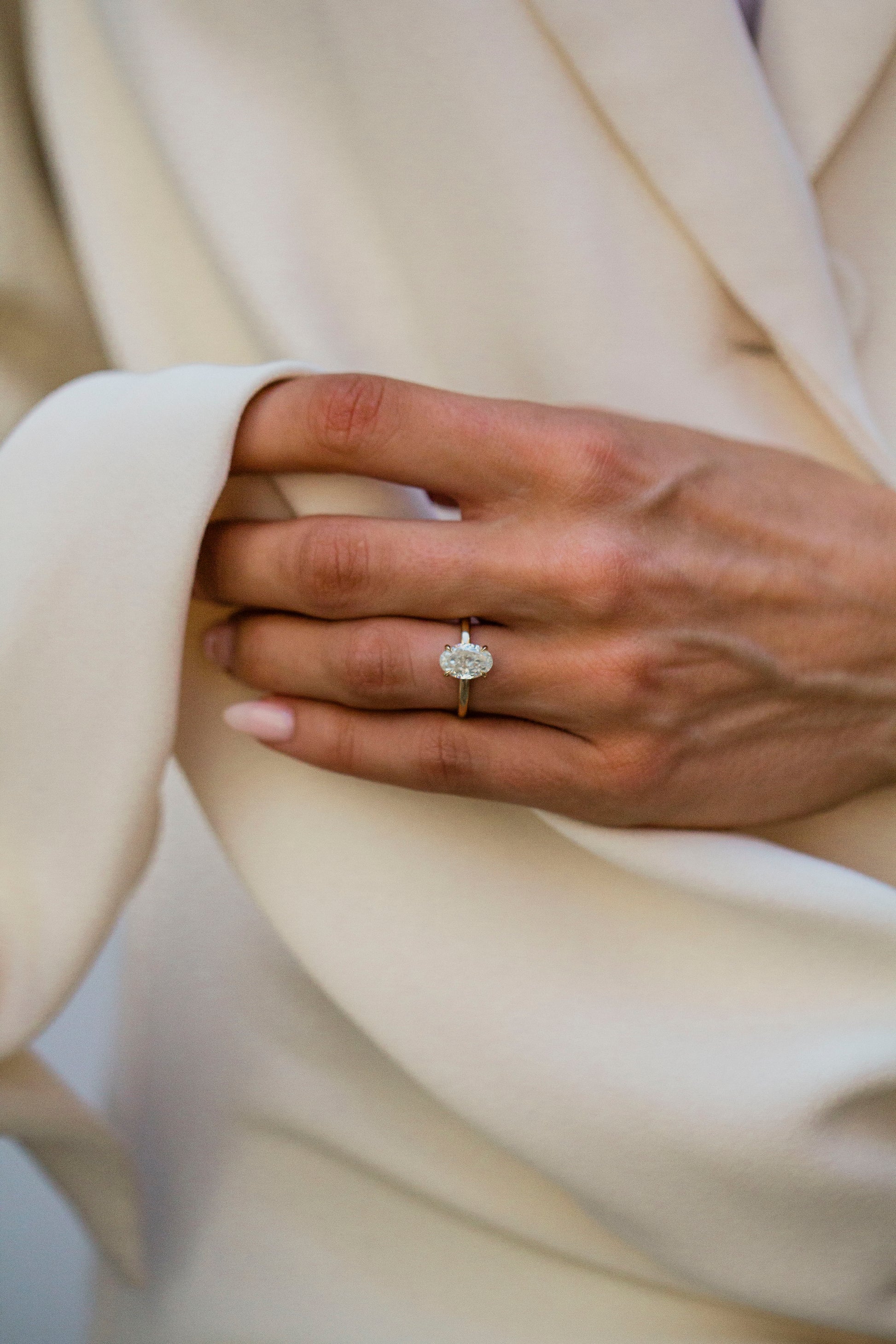 2.9 Carats Emerald Pave Styled Moissanite Engagement Ring