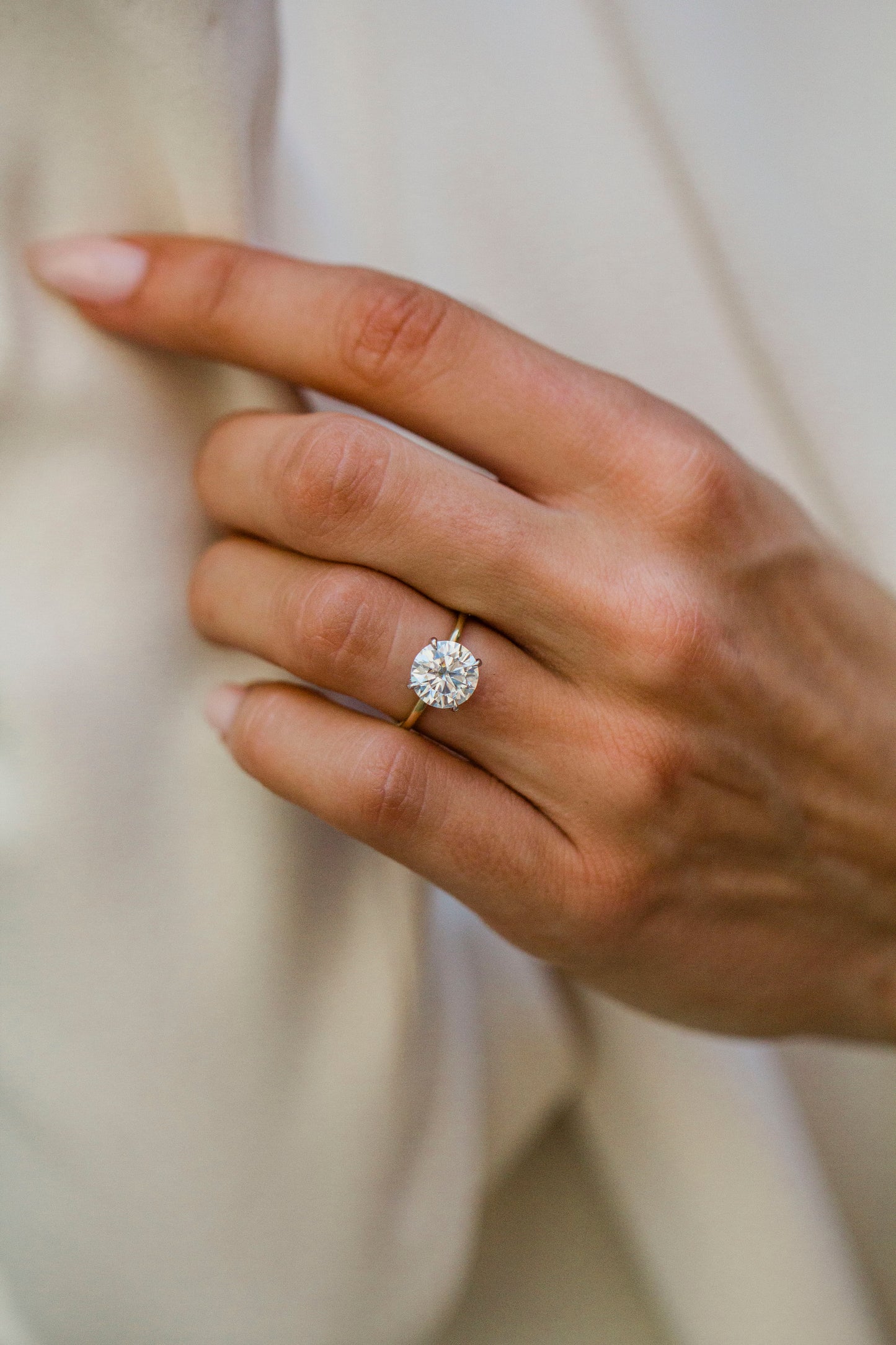 2.9 Carats Emerald Pave Styled Moissanite Engagement Ring