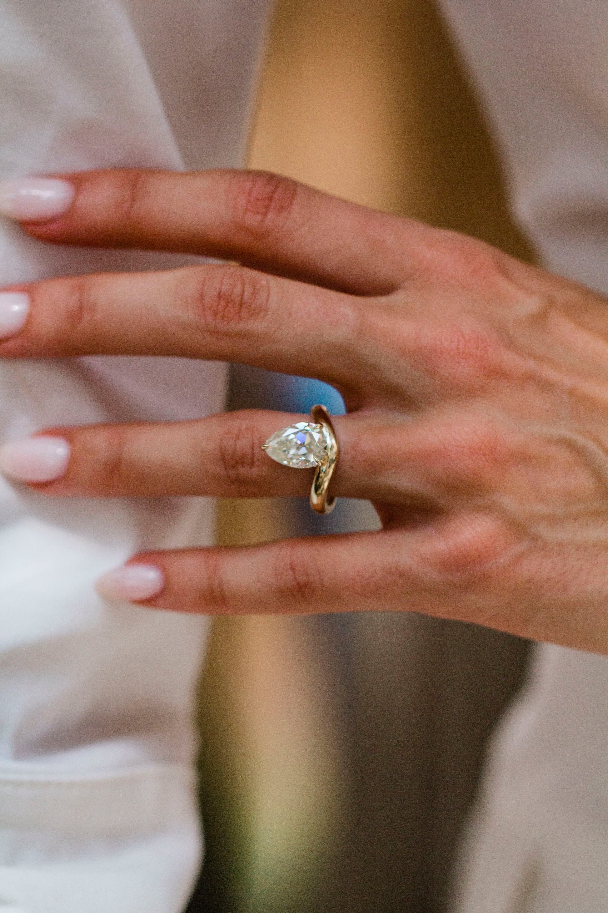 2.9 Carats Emerald Pave Styled Moissanite Engagement Ring