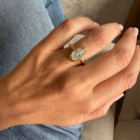 Timeless 1.5 CT Marquise Cut Bezel Solitaire Styled Moissanite Diamond Engagement Ring