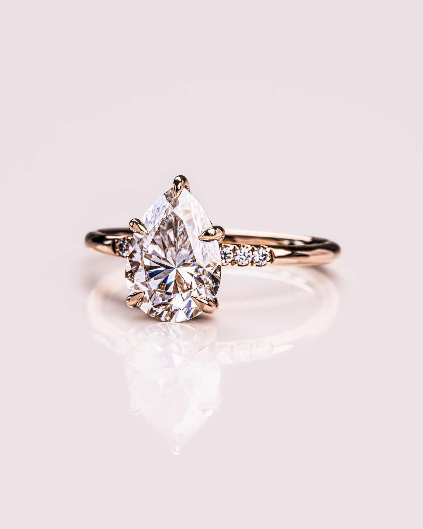 1.93 CT Pear Cut Moissanite Engagement Ring With Hidden Halo Setting