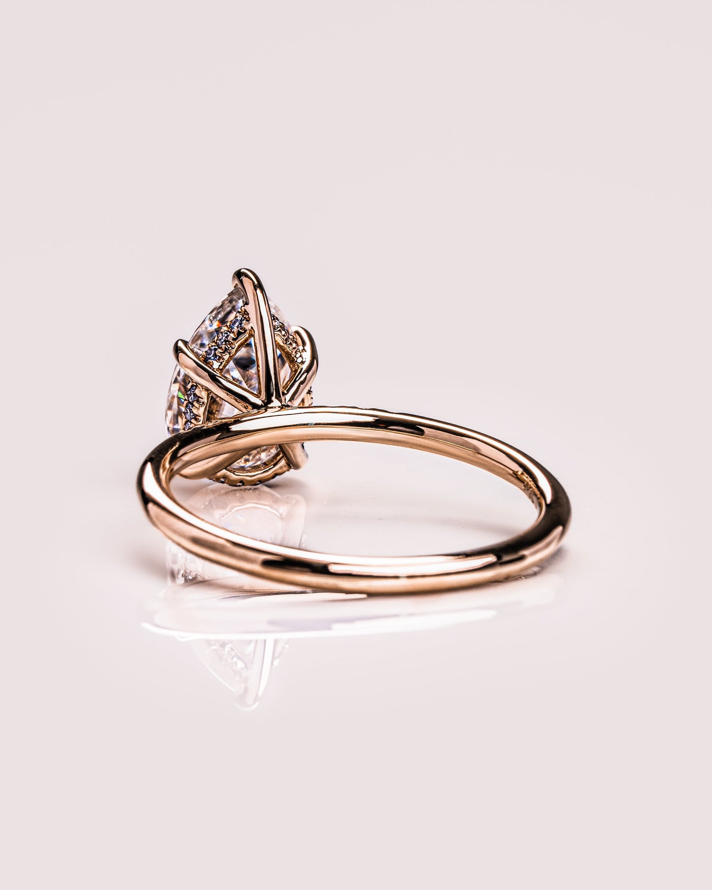 1.93 CT Pear Cut Moissanite Engagement Ring With Hidden Halo Setting