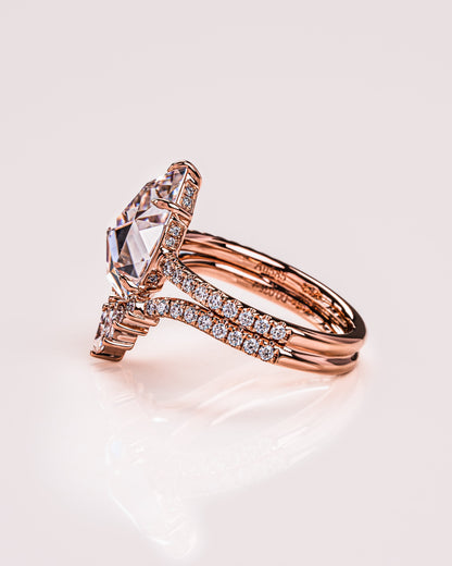 3.09 CT Pear Cut Moissanite Solitaire Bridal Ring Set