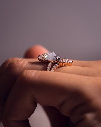 3.09 CT Pear Cut Moissanite Solitaire Bridal Ring Set