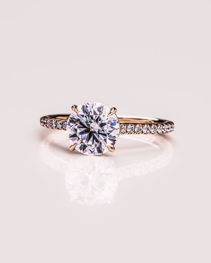 2.26 CT Round Cut Moissanite Engagement Ring With Hidden Halo Setting