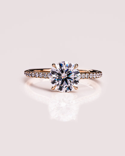 2.26 CT Round Cut Moissanite Engagement Ring With Hidden Halo Setting