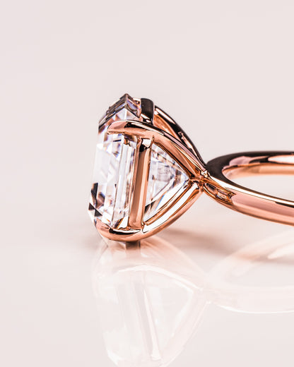 3.2 CT Asscher Solitaire Moissanite Engagement Ring