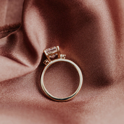 Marquise Shaped Three Stone Lab Grown Diamond Engagement Ring