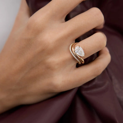 Timeless 2 CT Pear Cut Swirl Solitaire Styled Moissanite Diamond Engagement Ring
