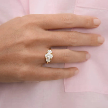 Timeless 1.2 CT Oval Cut 3-Stones Moissanite Diamond Engagement Ring