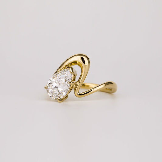 1.54 CT Pear Shaped Solitaire Moissanite Engagement Ring