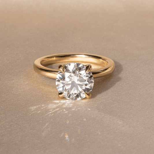 Marquise Shaped Three Stone Lab Grown Diamond Engagement Ring