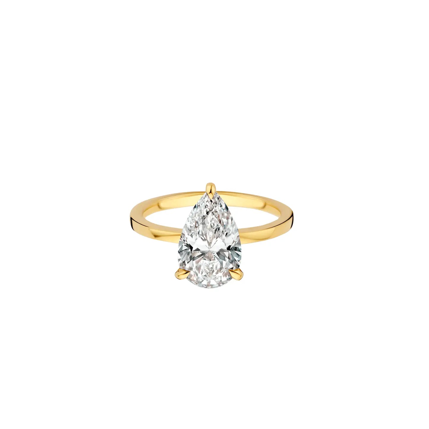 Timeless 2 CT Pear Cut Hidden Halo Moissanite Diamond Engagement Ring