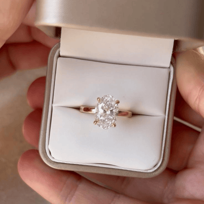 Marquise Shaped Three Stone Lab Grown Diamond Engagement Ring