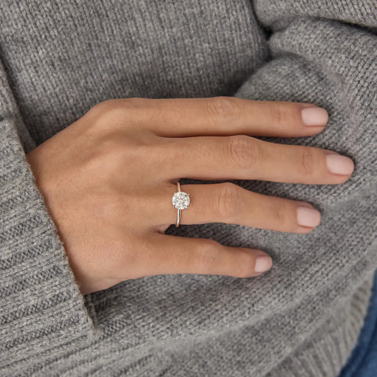 Timeless 1.3 CT Round Cut Solitaire Styled Moissanite Diamond Engagement Ring