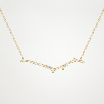 Beautiful 0.7 CT Moissanite Branch Style Necklace in 14K or 18K Solid Gold – DEF Color, VVS Clarity
