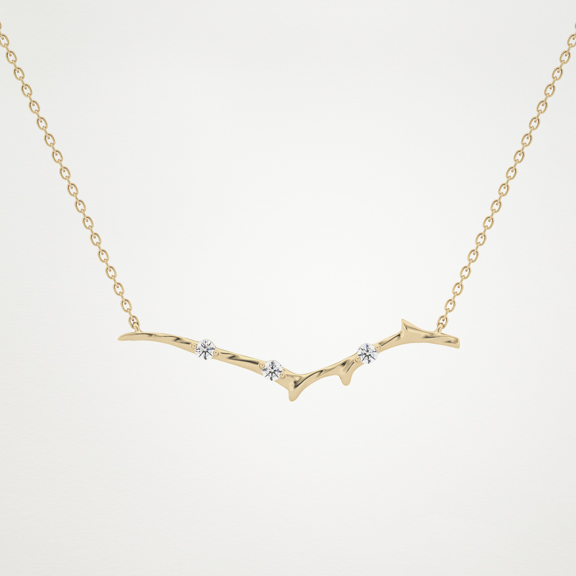 Beautiful 0.7 CT Moissanite Branch Style Necklace in 14K or 18K Solid Gold – DEF Color, VVS Clarity
