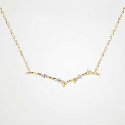 Beautiful 0.7 CT Moissanite Branch Style Necklace in 14K or 18K Solid Gold – DEF Color, VVS Clarity