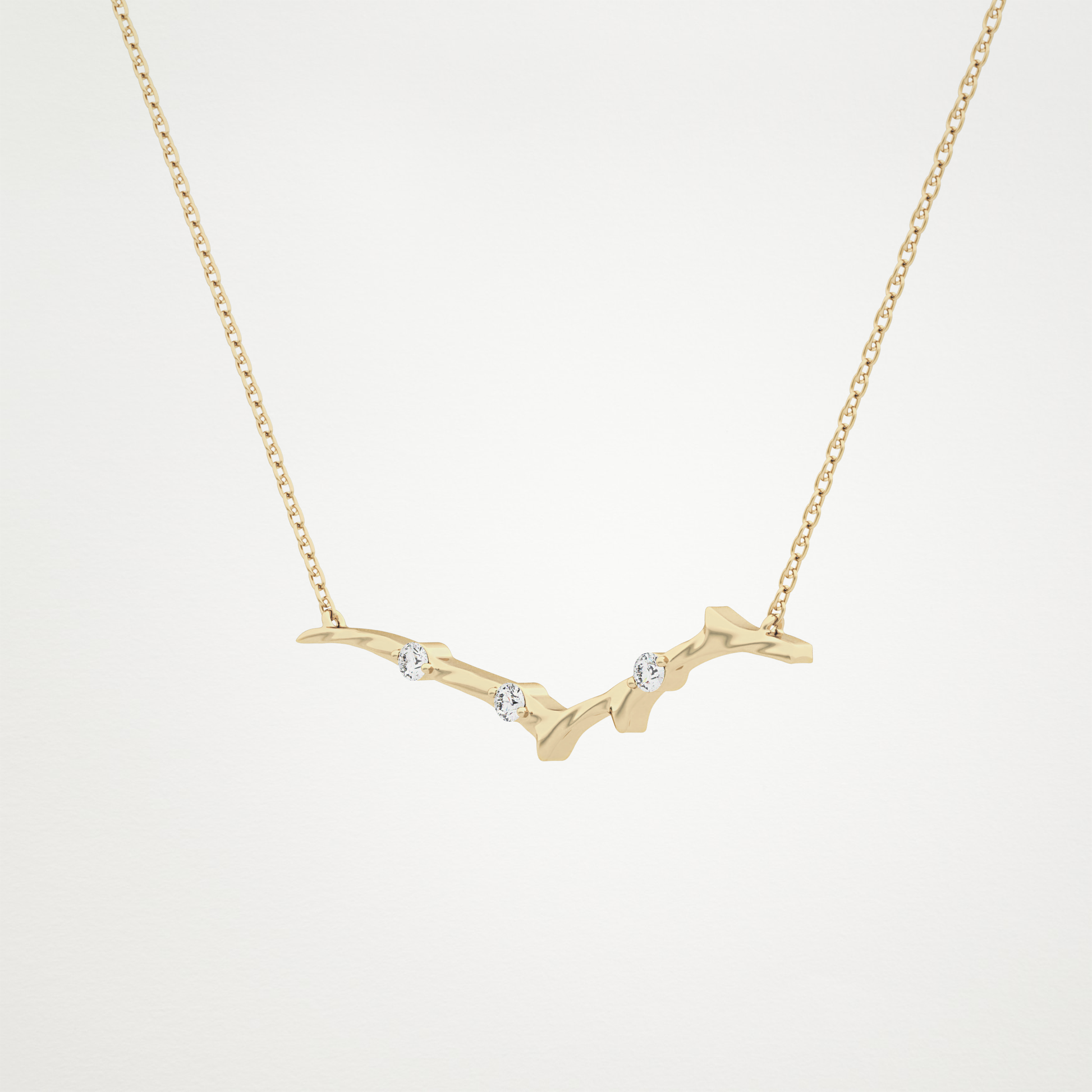 Beautiful 0.7 CT Moissanite Branch Style Necklace in 14K or 18K Solid Gold – DEF Color, VVS Clarity