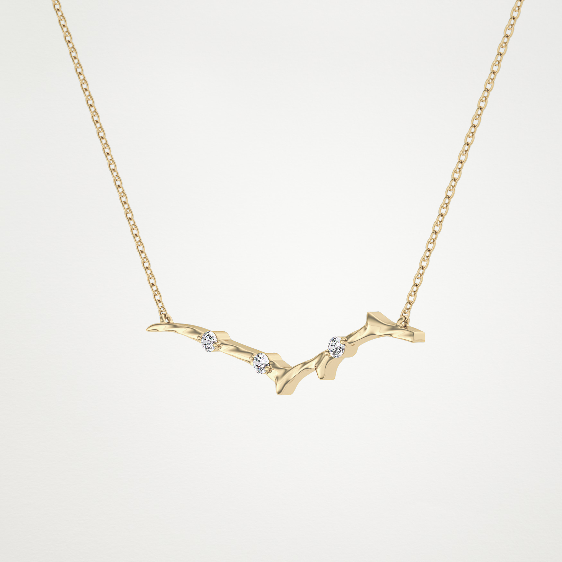 Beautiful 0.7 CT Moissanite Branch Style Necklace in 14K or 18K Solid Gold – DEF Color, VVS Clarity