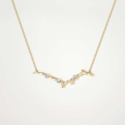 Beautiful 0.7 CT Moissanite Branch Style Necklace in 14K or 18K Solid Gold – DEF Color, VVS Clarity