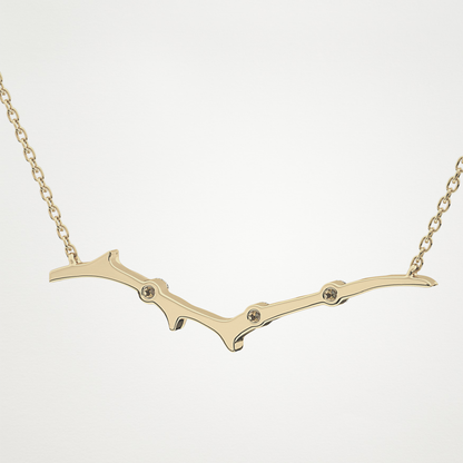 Beautiful 0.7 CT Moissanite Branch Style Necklace in 14K or 18K Solid Gold – DEF Color, VVS Clarity