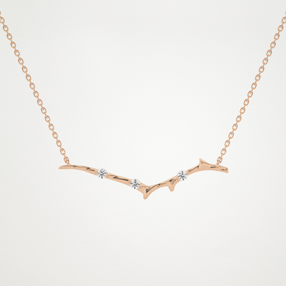 Beautiful 0.7 CT Moissanite Branch Style Necklace in 14K or 18K Solid Gold – DEF Color, VVS Clarity