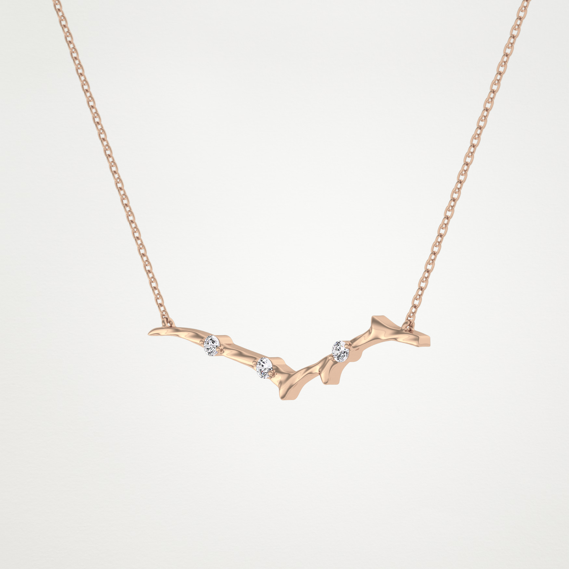 Beautiful 0.7 CT Moissanite Branch Style Necklace in 14K or 18K Solid Gold – DEF Color, VVS Clarity