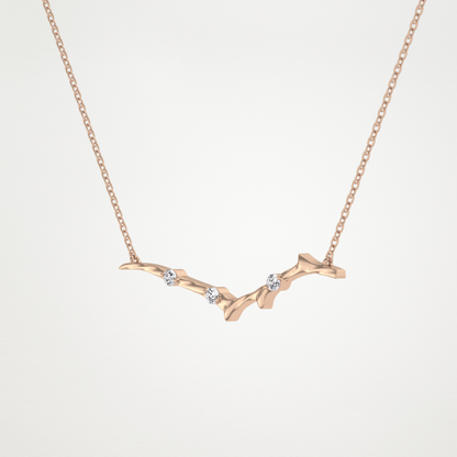 Beautiful 0.7 CT Moissanite Branch Style Necklace in 14K or 18K Solid Gold – DEF Color, VVS Clarity