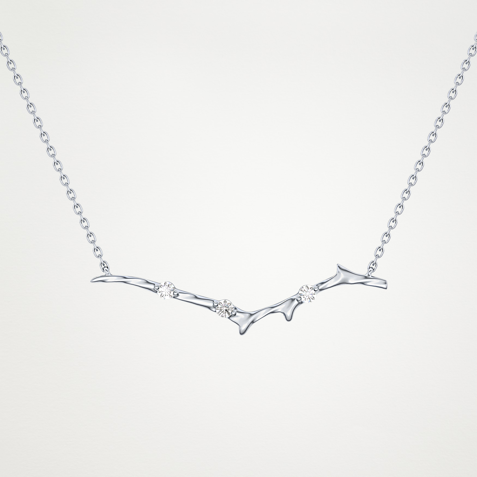 Beautiful 0.7 CT Moissanite Branch Style Necklace in 14K or 18K Solid Gold – DEF Color, VVS Clarity