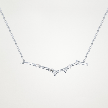 Beautiful 0.7 CT Moissanite Branch Style Necklace in 14K or 18K Solid Gold – DEF Color, VVS Clarity