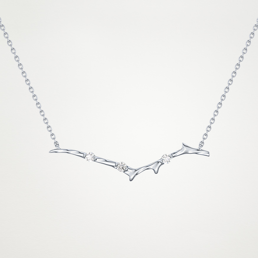 Beautiful 0.7 CT Moissanite Branch Style Necklace in 14K or 18K Solid Gold – DEF Color, VVS Clarity