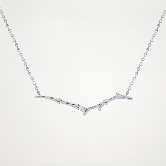 Beautiful 0.7 CT Moissanite Branch Style Necklace in 14K or 18K Solid Gold – DEF Color, VVS Clarity