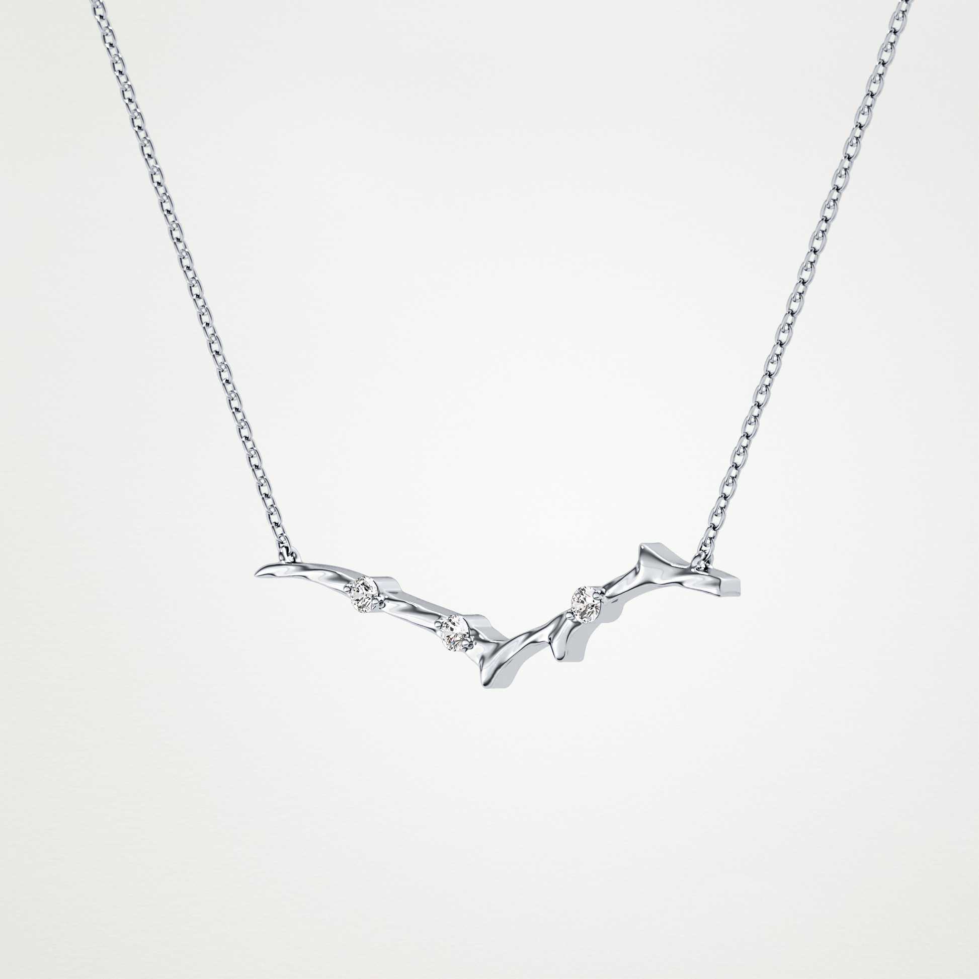 Beautiful 0.7 CT Moissanite Branch Style Necklace in 14K or 18K Solid Gold – DEF Color, VVS Clarity