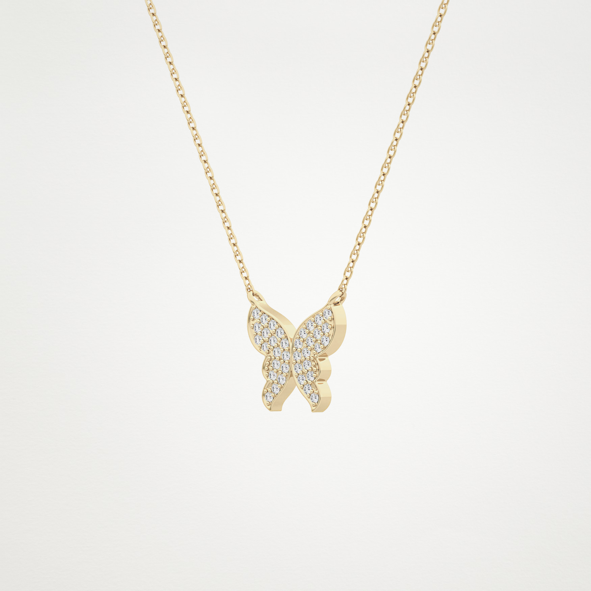 Beautiful 0.94 CT Moissanite Butterfly Necklace in 14K or 18K Solid Gold – DEF Color, VVS Clarity