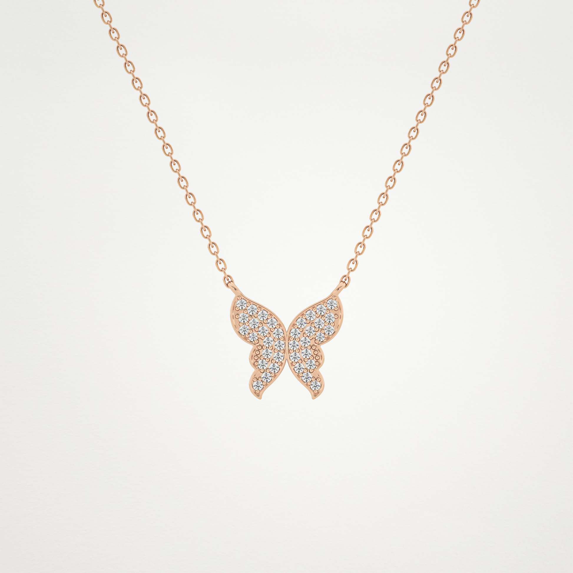 Beautiful 0.94 CT Moissanite Butterfly Necklace in 14K or 18K Solid Gold – DEF Color, VVS Clarity